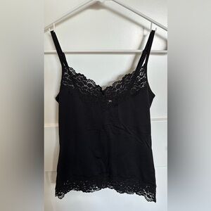 White House Black Market Black Cami with Lace Detail